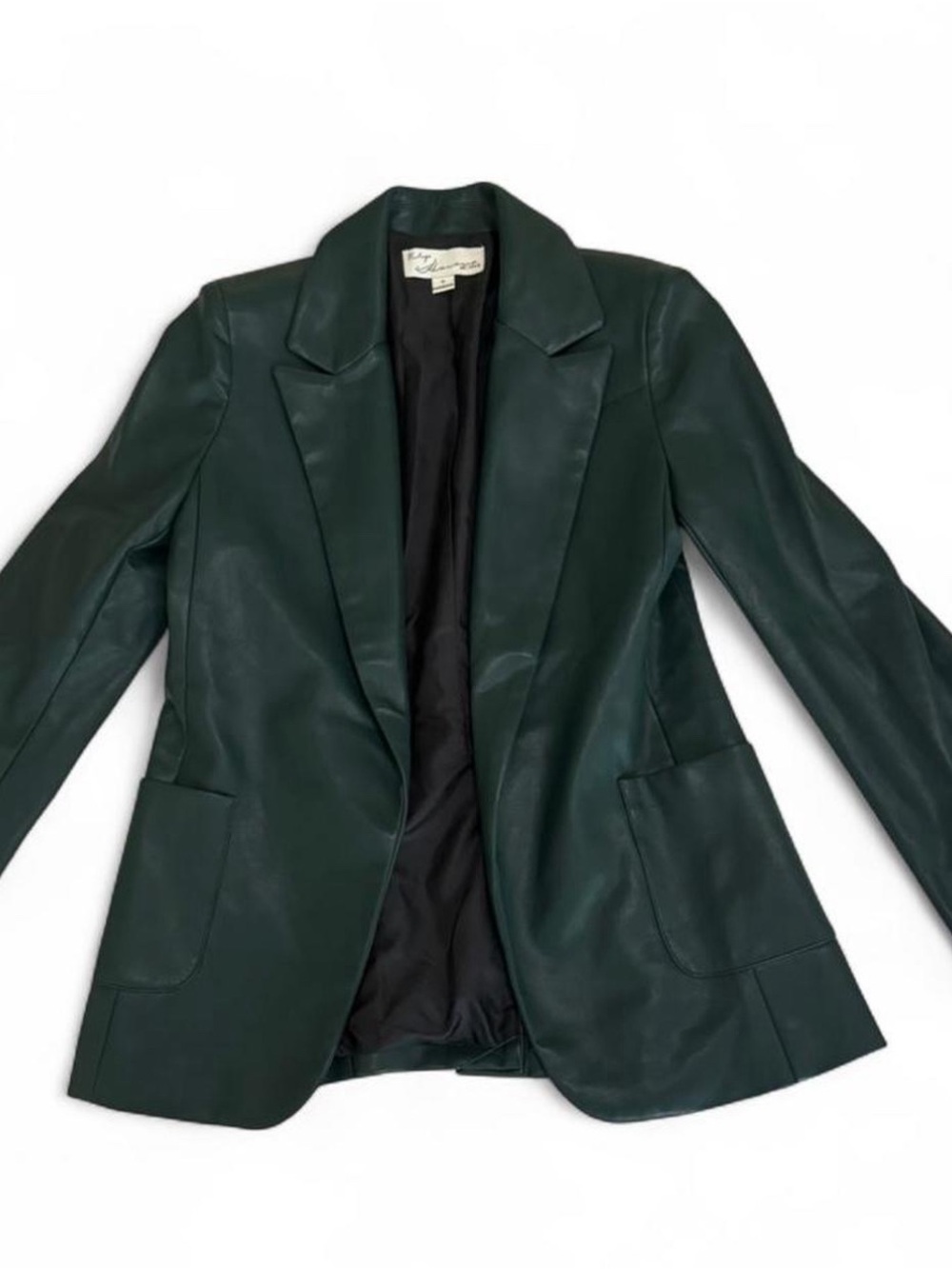 Vintage Havana Forest Green Leather Blazer